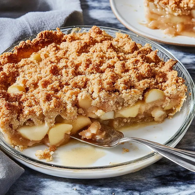 Fall Apple Crumble Pie with Cinnamon Spices