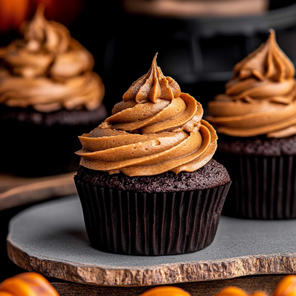 Chocolate Pumpkin Cupcakes