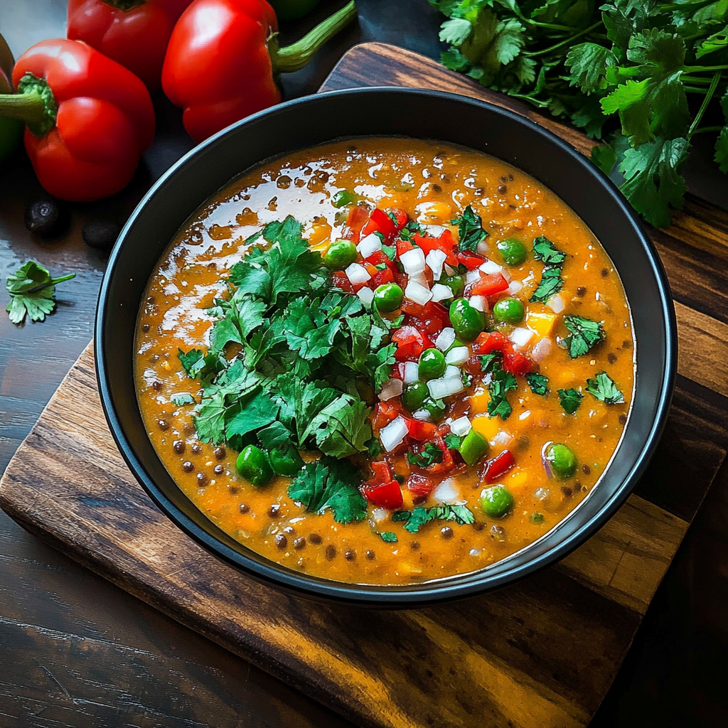 Vegan Lentil Tortilla Soup