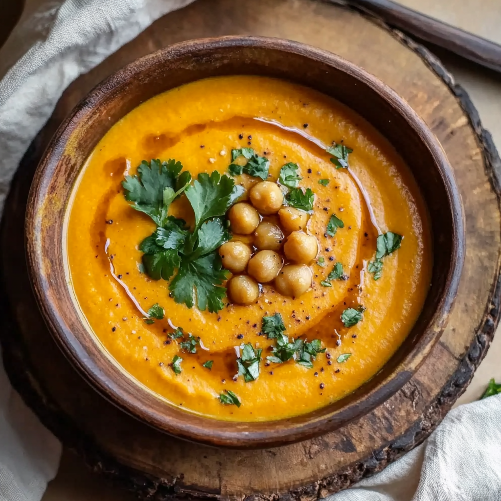 Spiced Carrot & Chickpea Soup