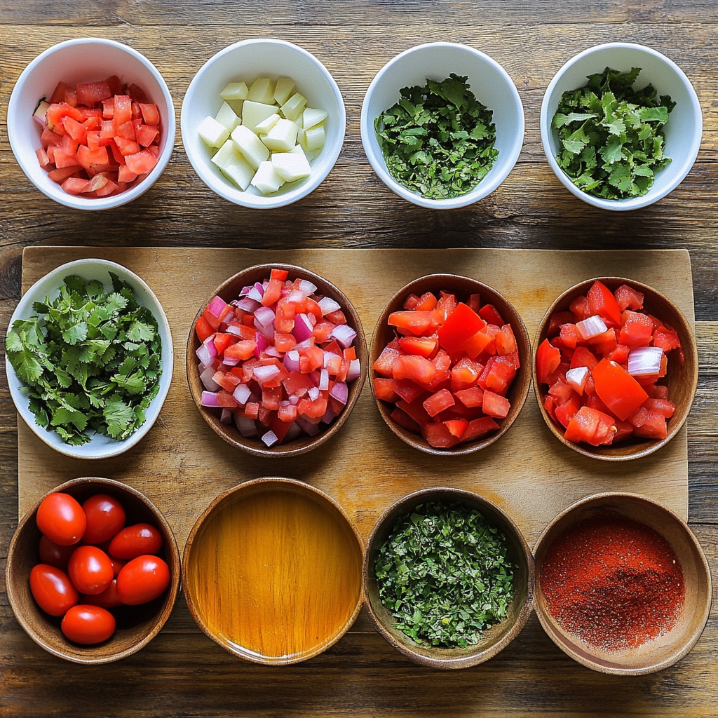 Authentic Shakshuka ingredients