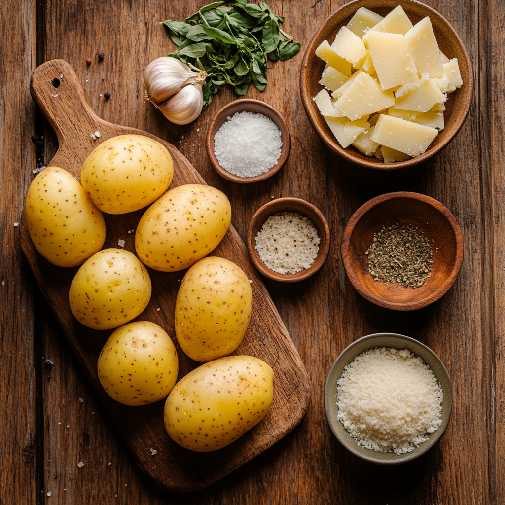 Baked Garlic Parmesan Potato Wedges ingredients