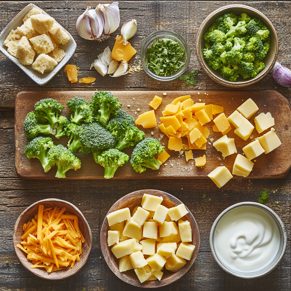 Broccoli Cheddar Soup with Sourdough Croutons ingredients