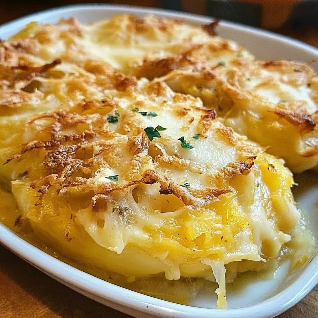 Cheesy Spaghetti Squash Au Gratin