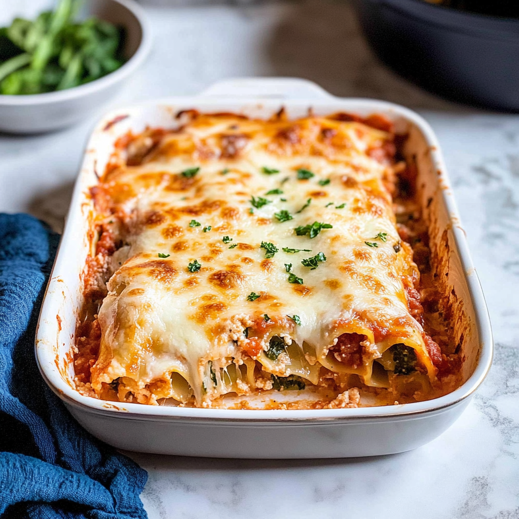 Chicken Spinach Lasagna Roll Ups