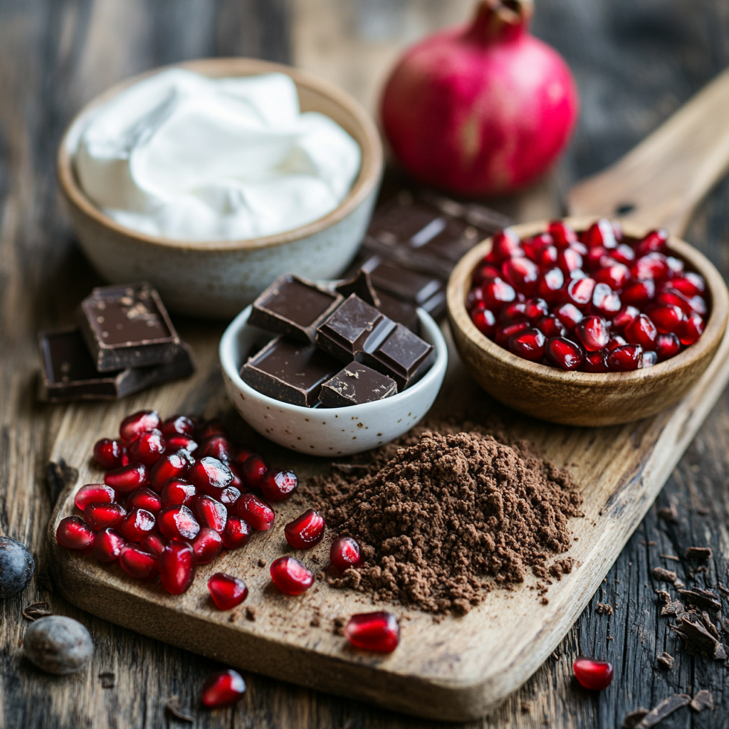 Chocolate Pomegranate Tart ingredients