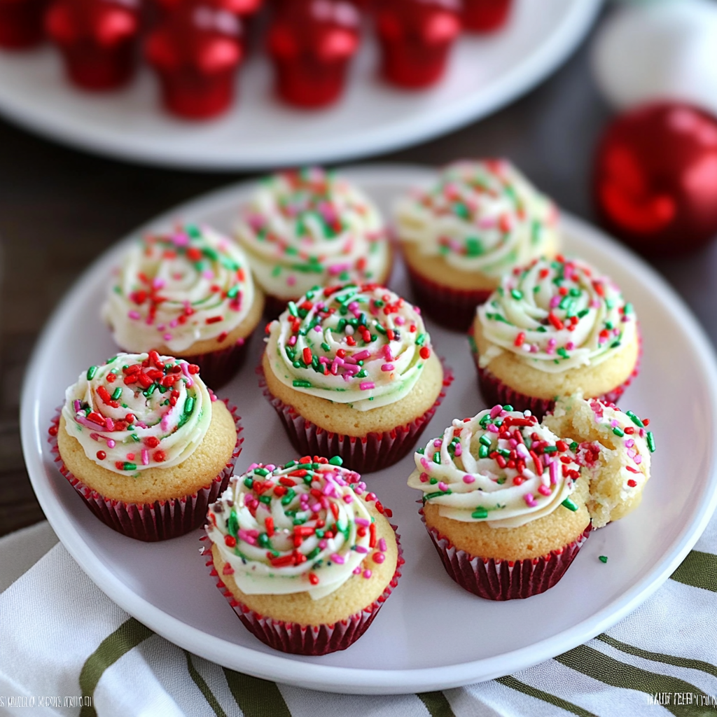 Christmas Sprinkle Cookie Cups