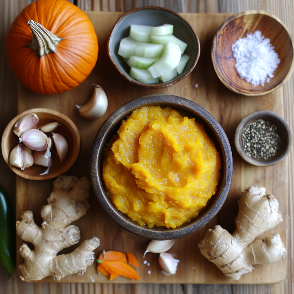 Coconut, Pumpkin and Ginger Soup ingredients
