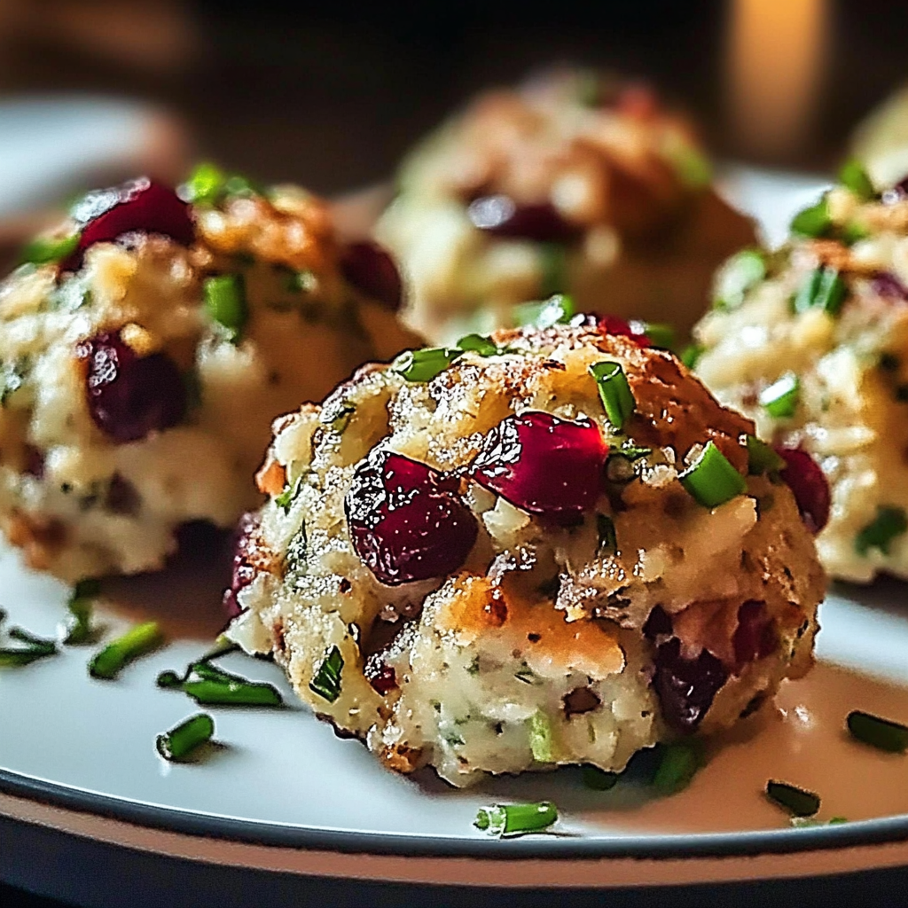 Cranberry Turkey Stuffing Balls