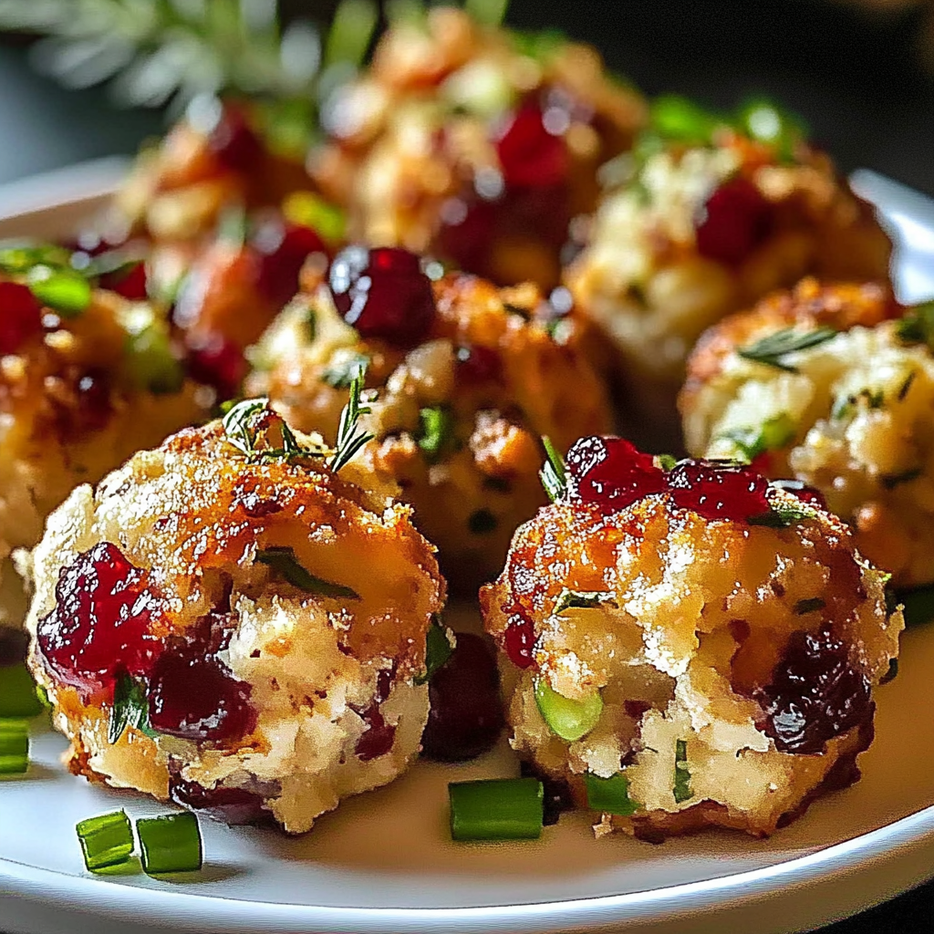 Cranberry Turkey Stuffing Balls