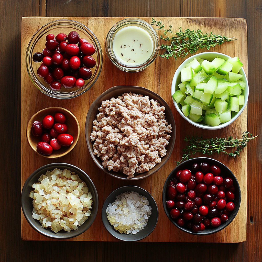 Cranberry Turkey Stuffing Balls ingredients