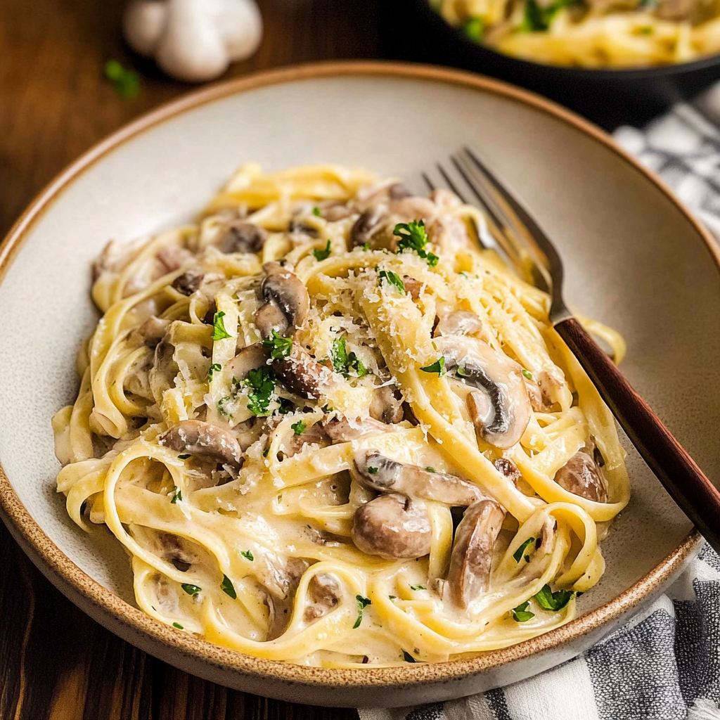 Creamy Mushroom and Leek Pasta
