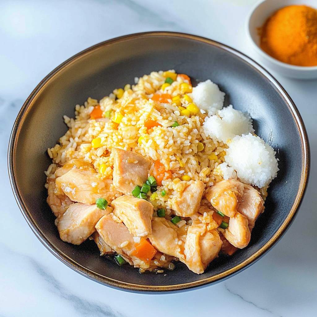 Crispy Garlic Chicken Fried Rice