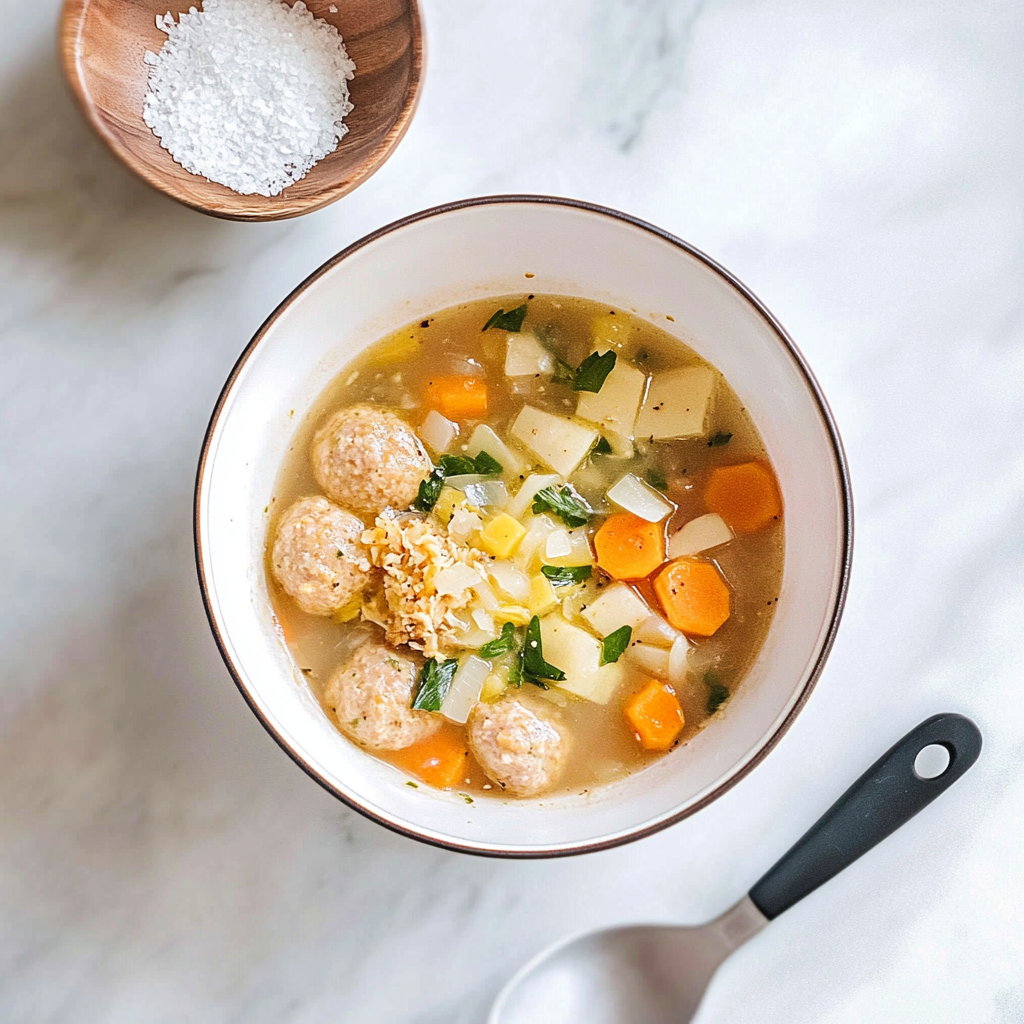 Crockpot Vegetable Soup With Chicken Meatballs