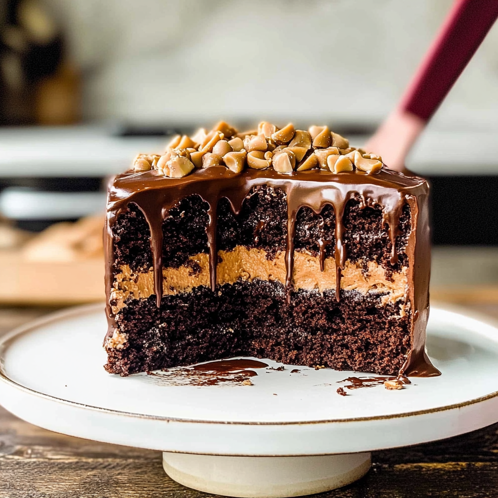 Dark Chocolate Peanut Butter Cake