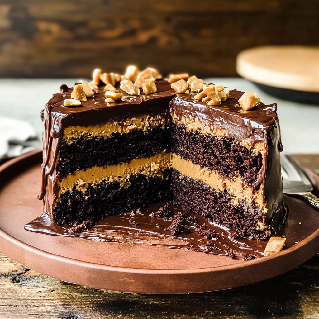 Dark Chocolate Peanut Butter Cake