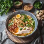 Gingery Chicken and Rice Noodle Soup