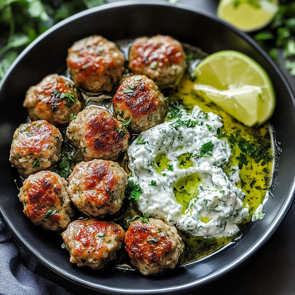 Greek Turkey Meatballs & Tzatziki