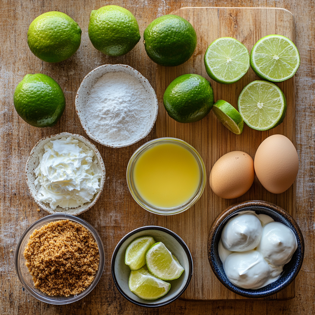 Homemade Key Lime Pie ingredients