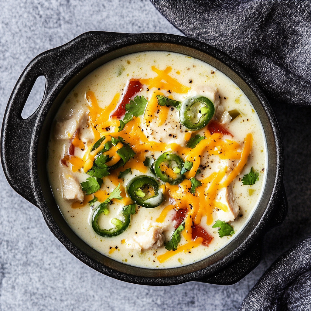 Spicy Jalapeño Popper Chicken Soup