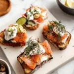 Smoked Salmon Toasts with Dill Crème Fraîche