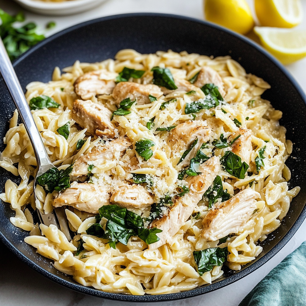 Lemon Chicken Orzo Pasta