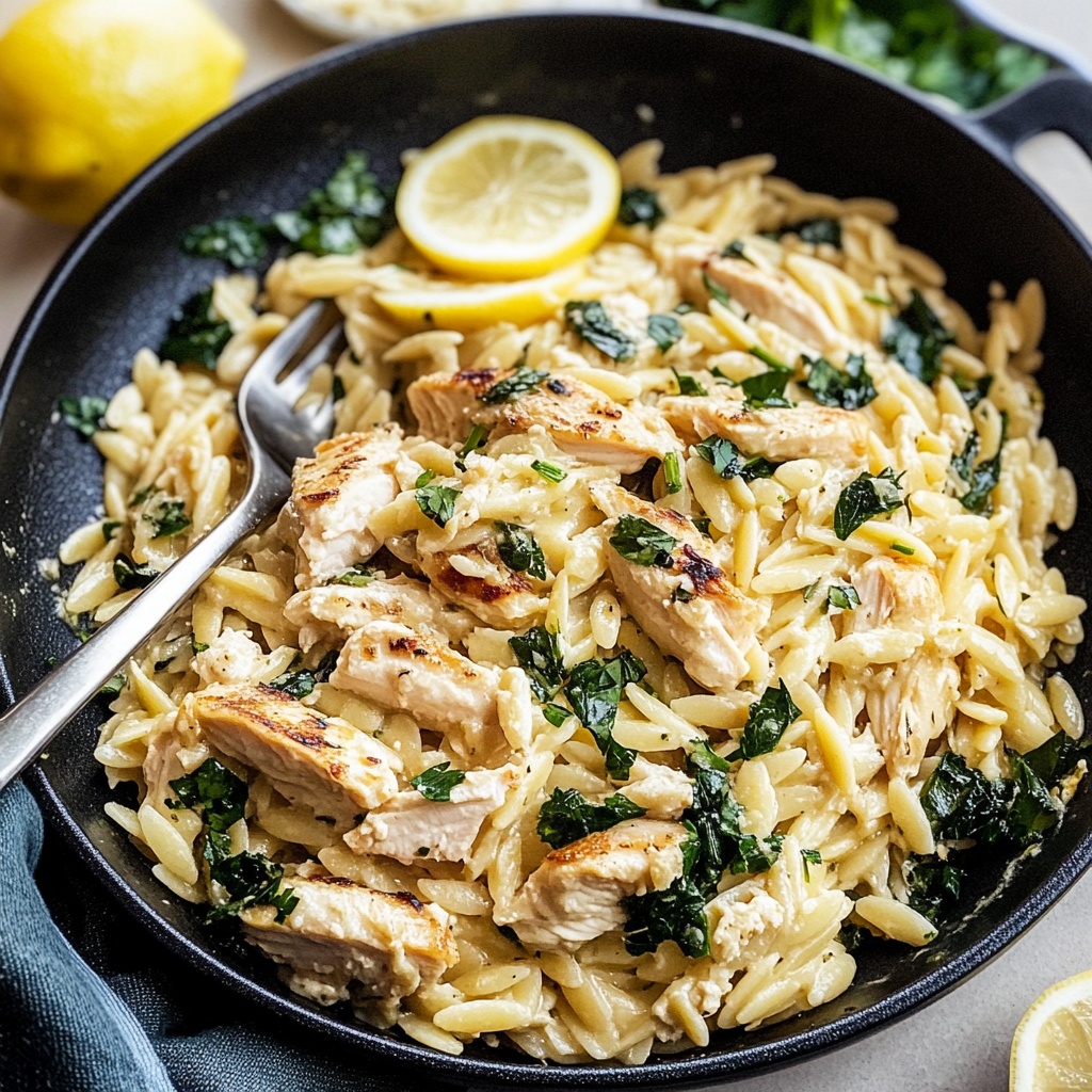 Lemon Chicken Orzo Pasta