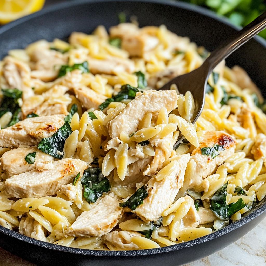 Lemon Chicken Orzo Pasta