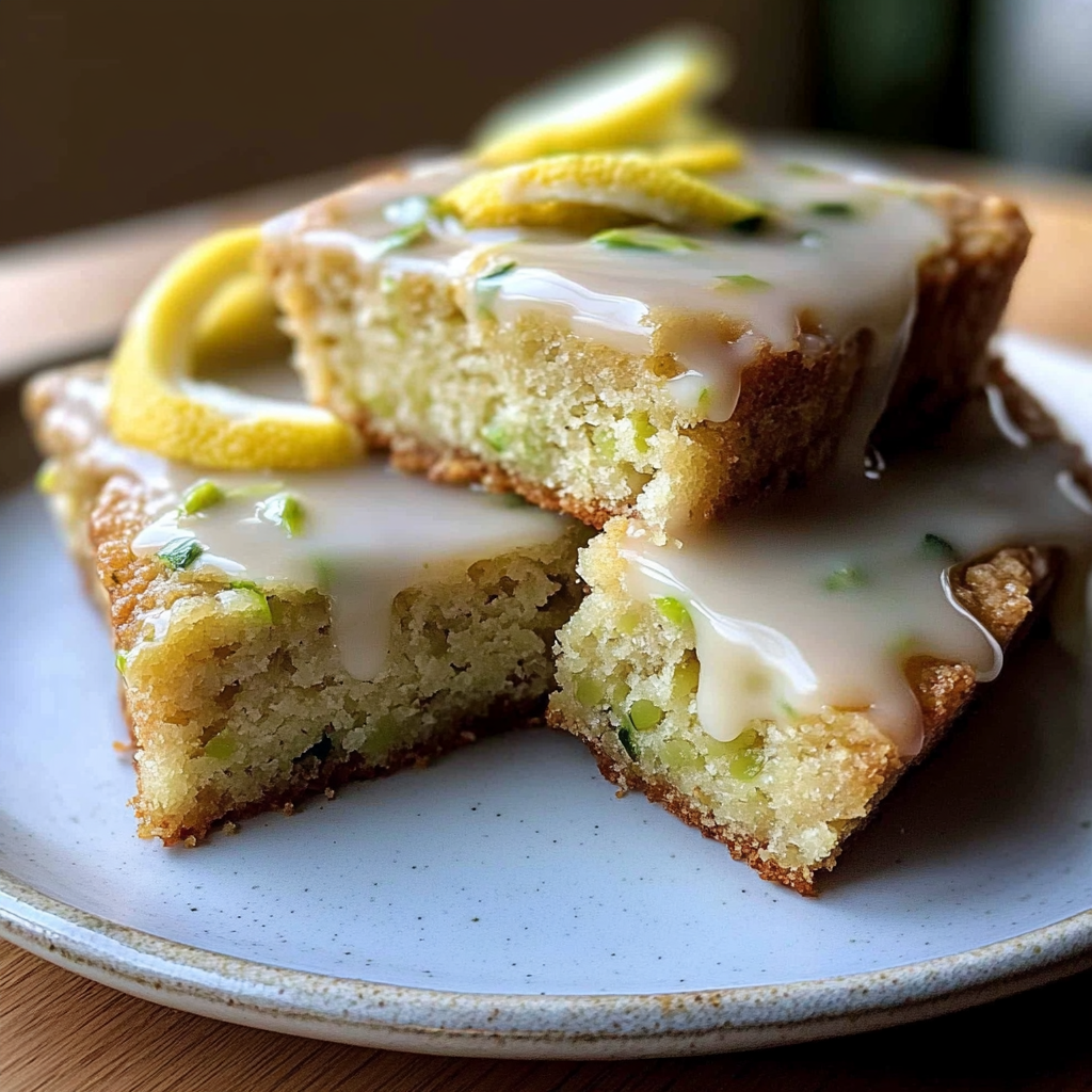 Lemon Zucchini Bars with Glaze