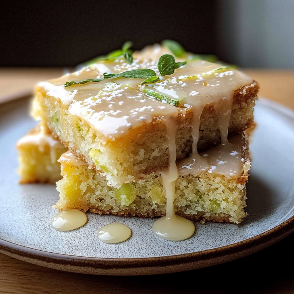 Lemon Zucchini Bars with Glaze