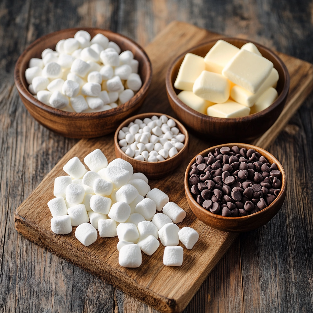 Marshmallow Swirl Fudge ingredients