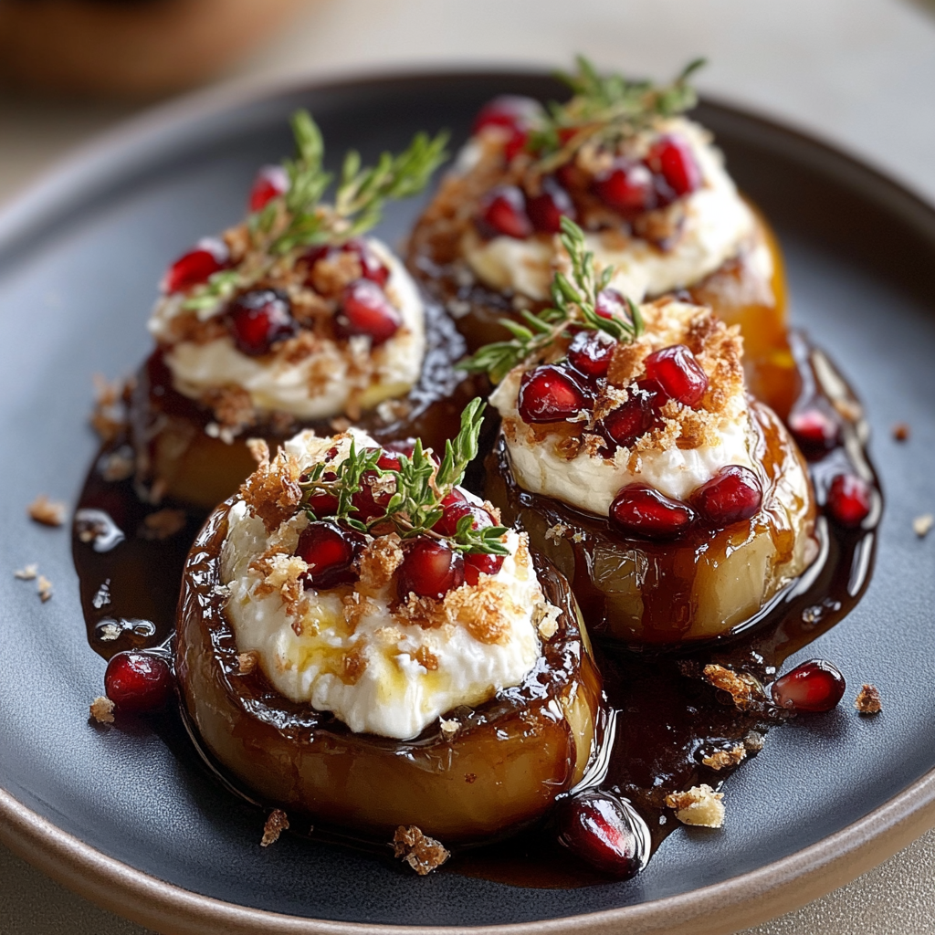 Mascarpone Stuffed Dates with Pomegranate and Honey