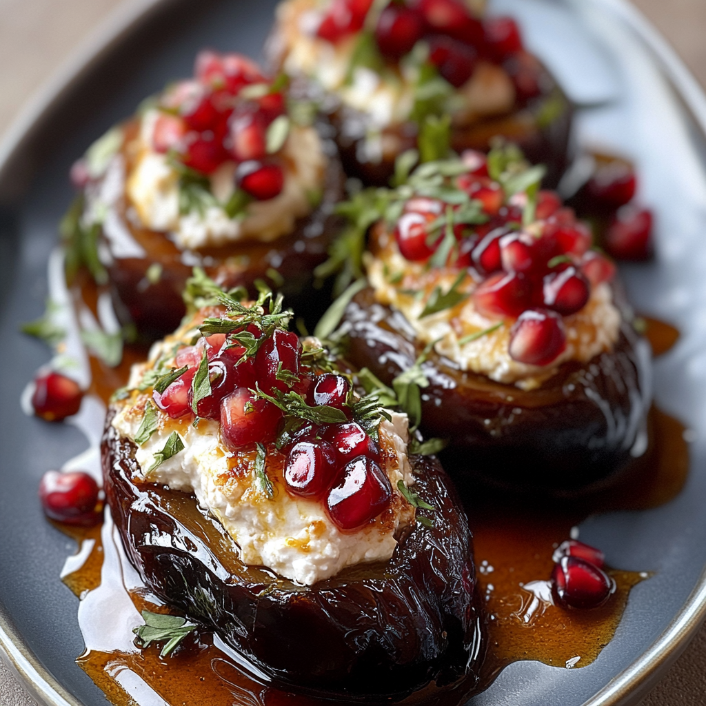 Mascarpone Stuffed Dates with Pomegranate and Honey