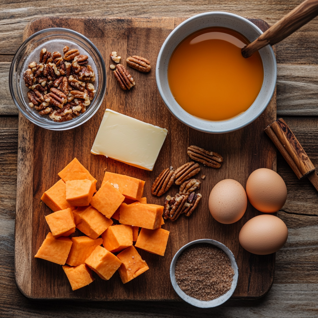 Mini Sweet Potato Casserole Nests ingredients