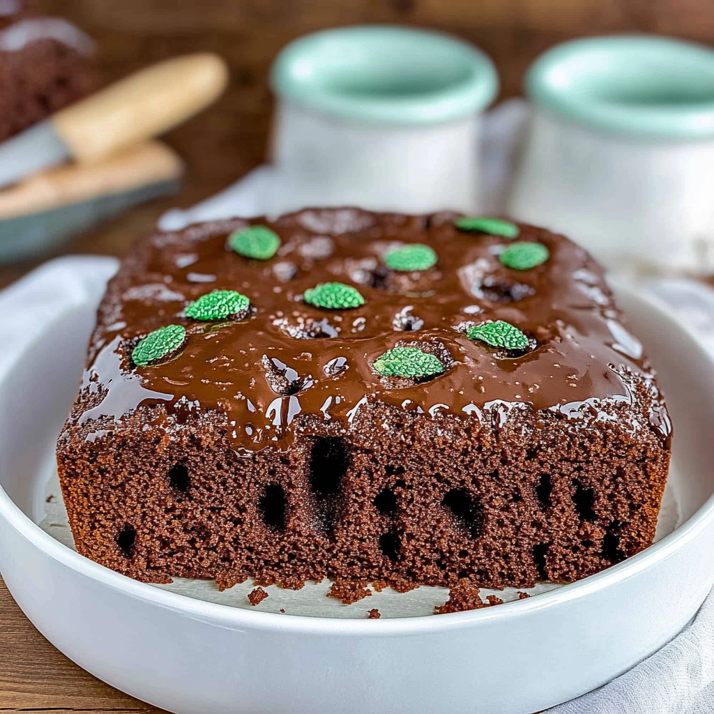 Mint Chocolate Poke Cake