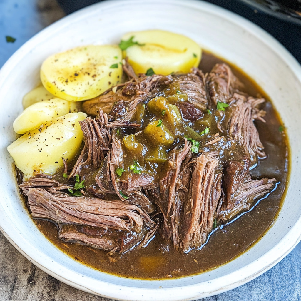 Mississippi Pot Roast with Beef Gravy