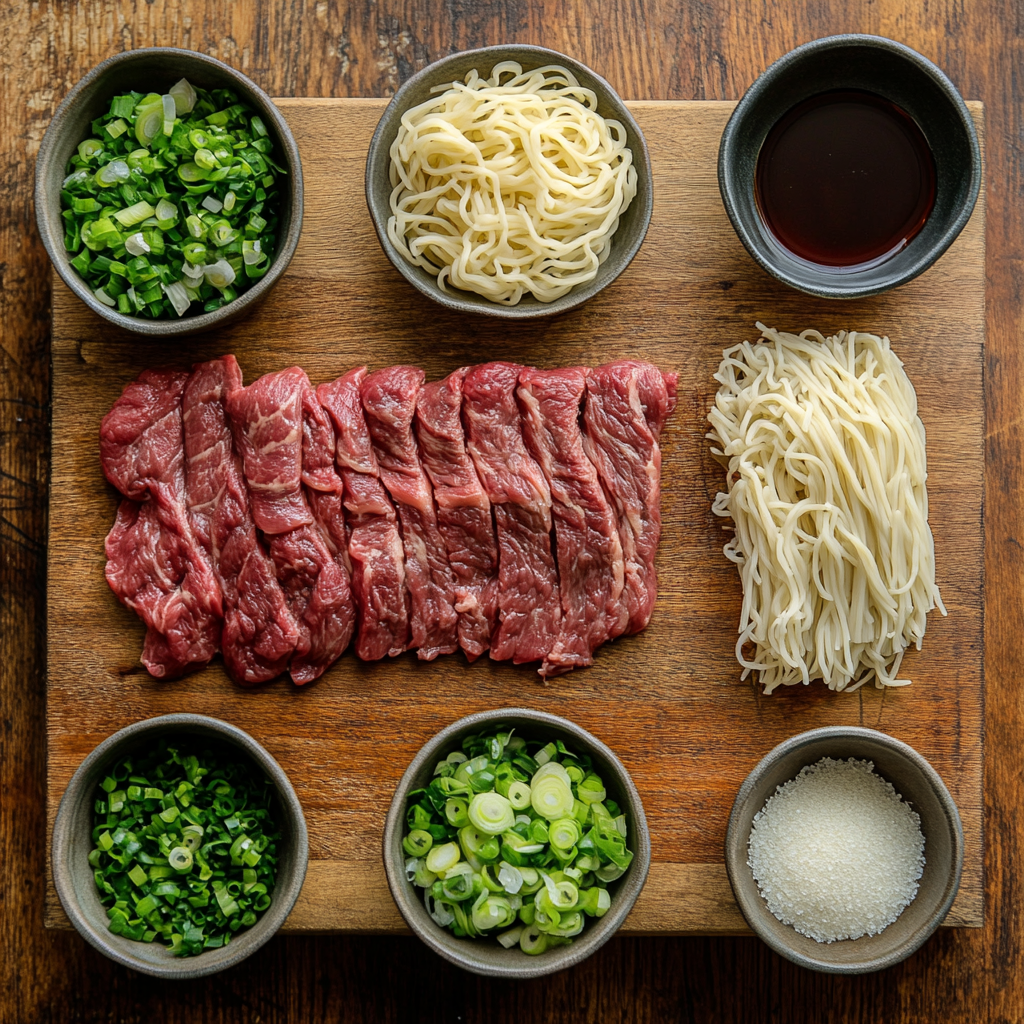 Mongolian Beef Noodles ingredients
