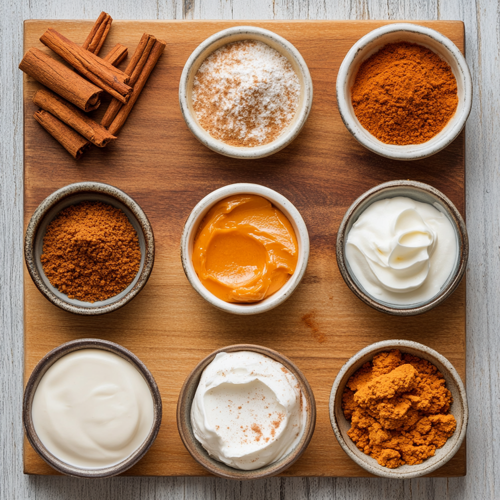 No-Bake Pumpkin Cheesecake ingredients