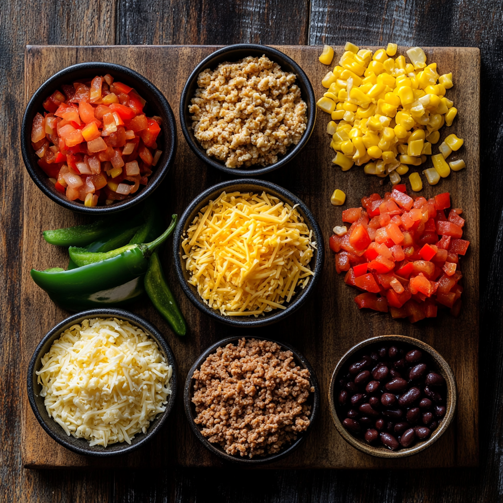 One-Pot Cheesy Turkey Tamale Pie ingredients