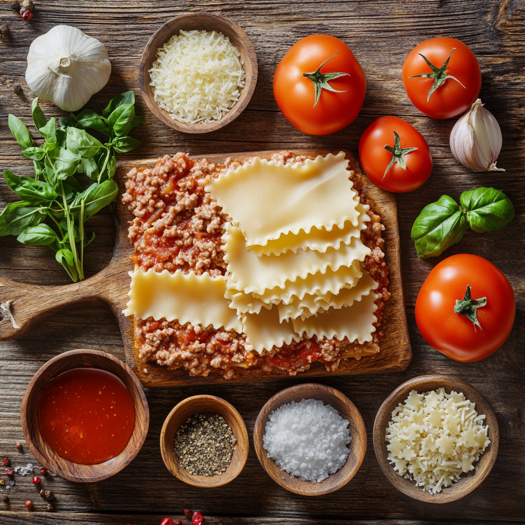 One-Pot Lasagna Soup ingredients