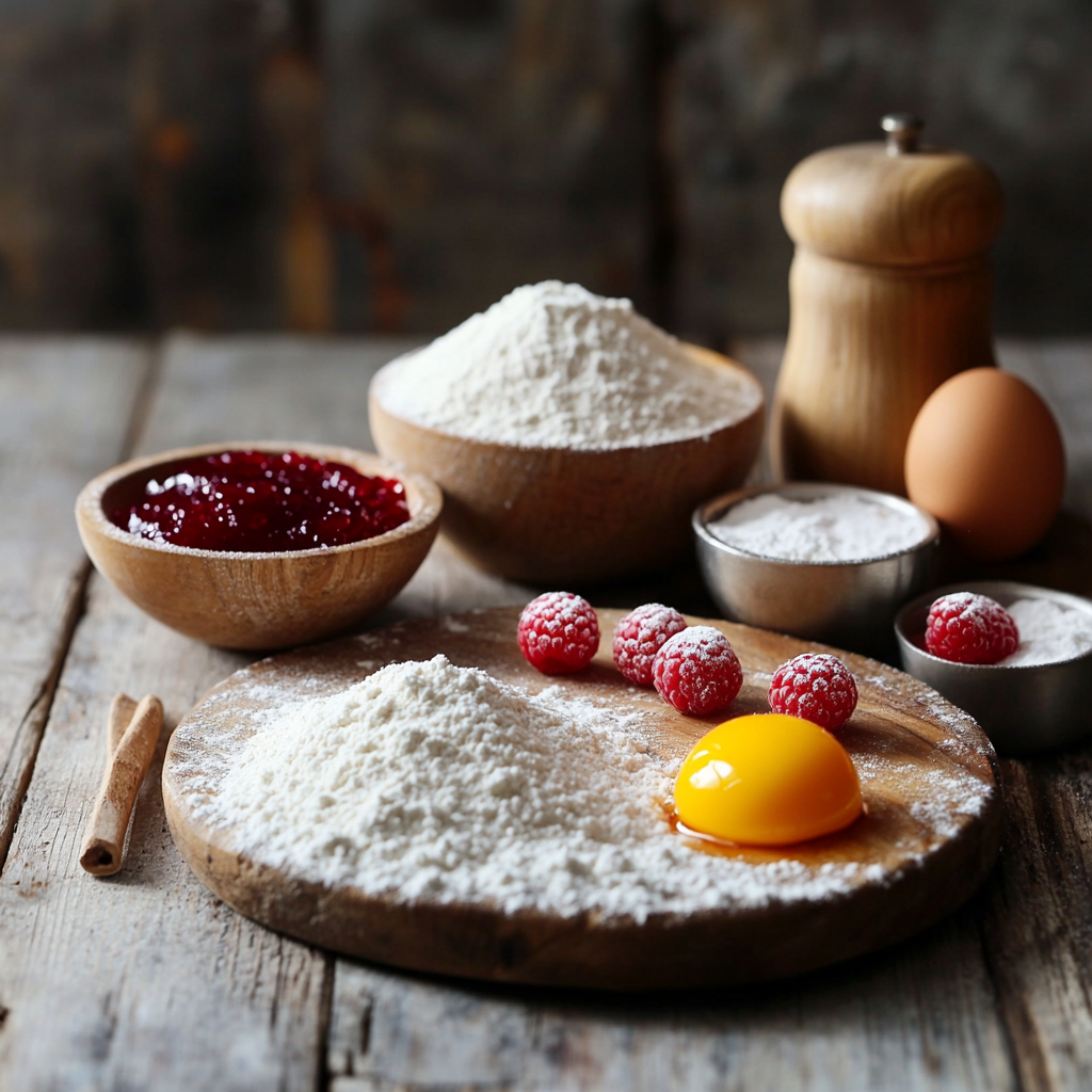 Raspberry Linzer Cookies ingredients
