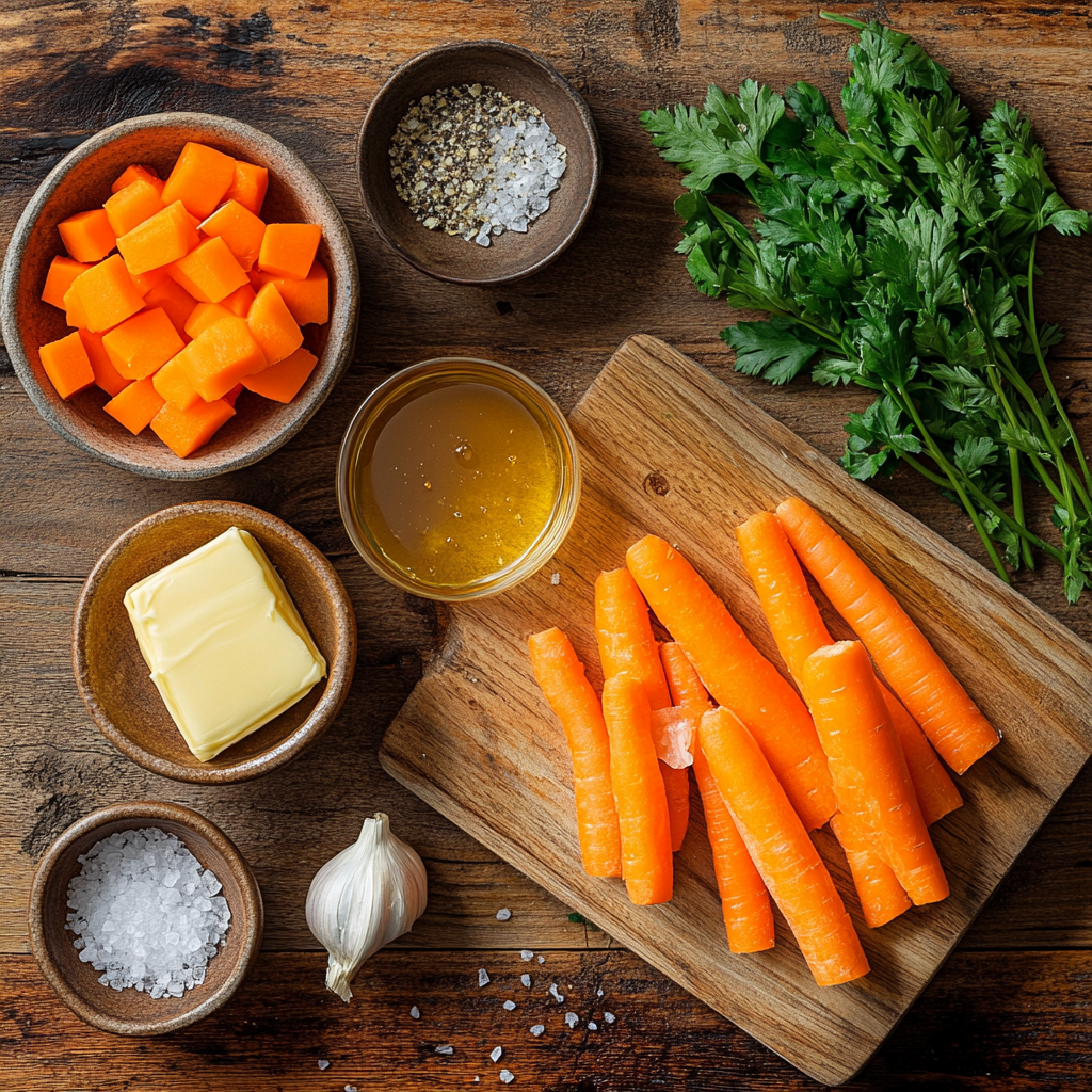 Roasted Brown Butter Honey Garlic Carrot ingredients