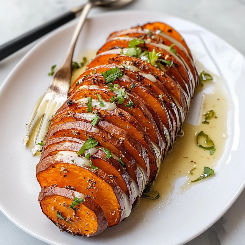 Spiced Hasselback Sweet Potatoes