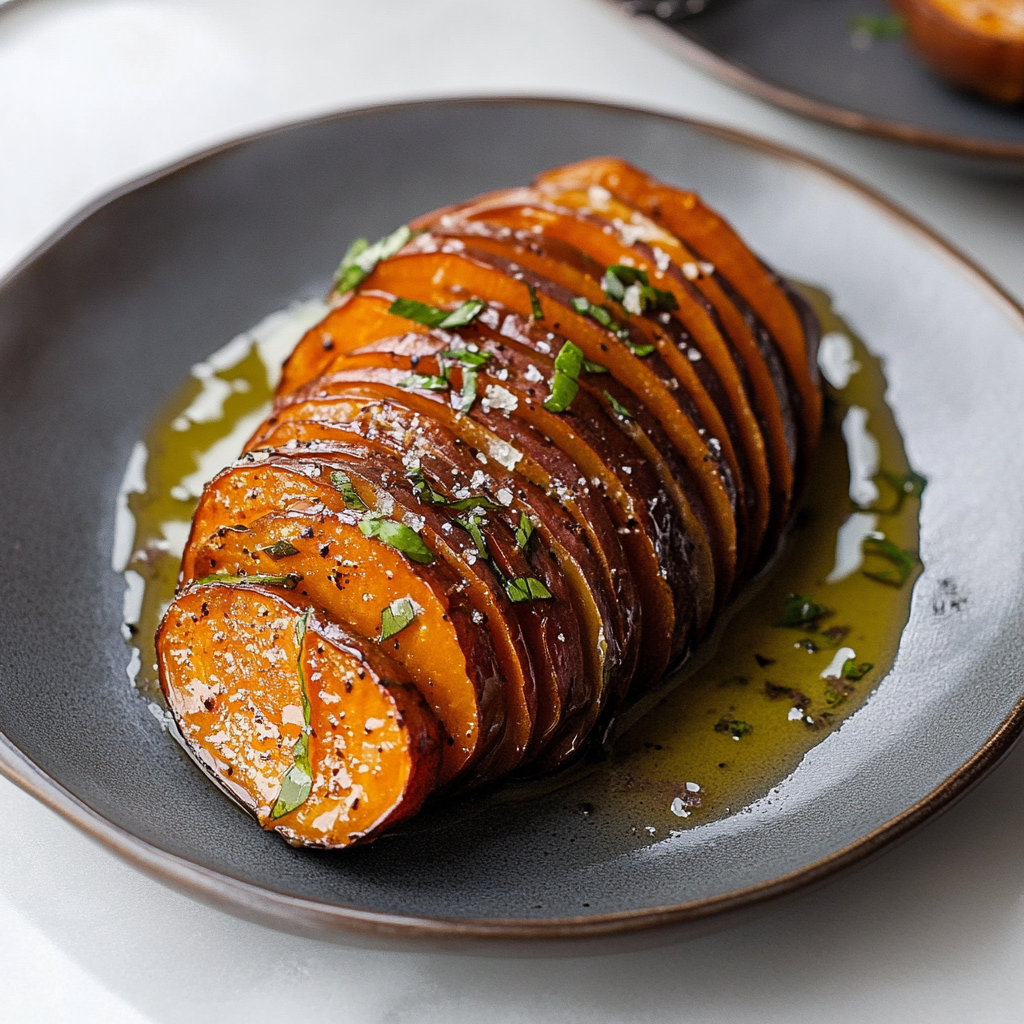 Spiced Hasselback Sweet Potatoes