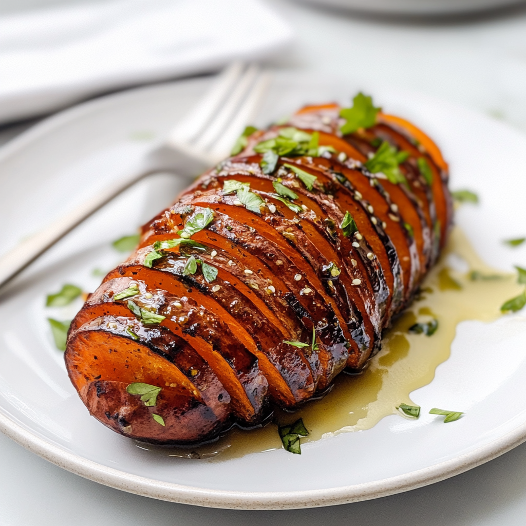 Spiced Hasselback Sweet Potatoes
