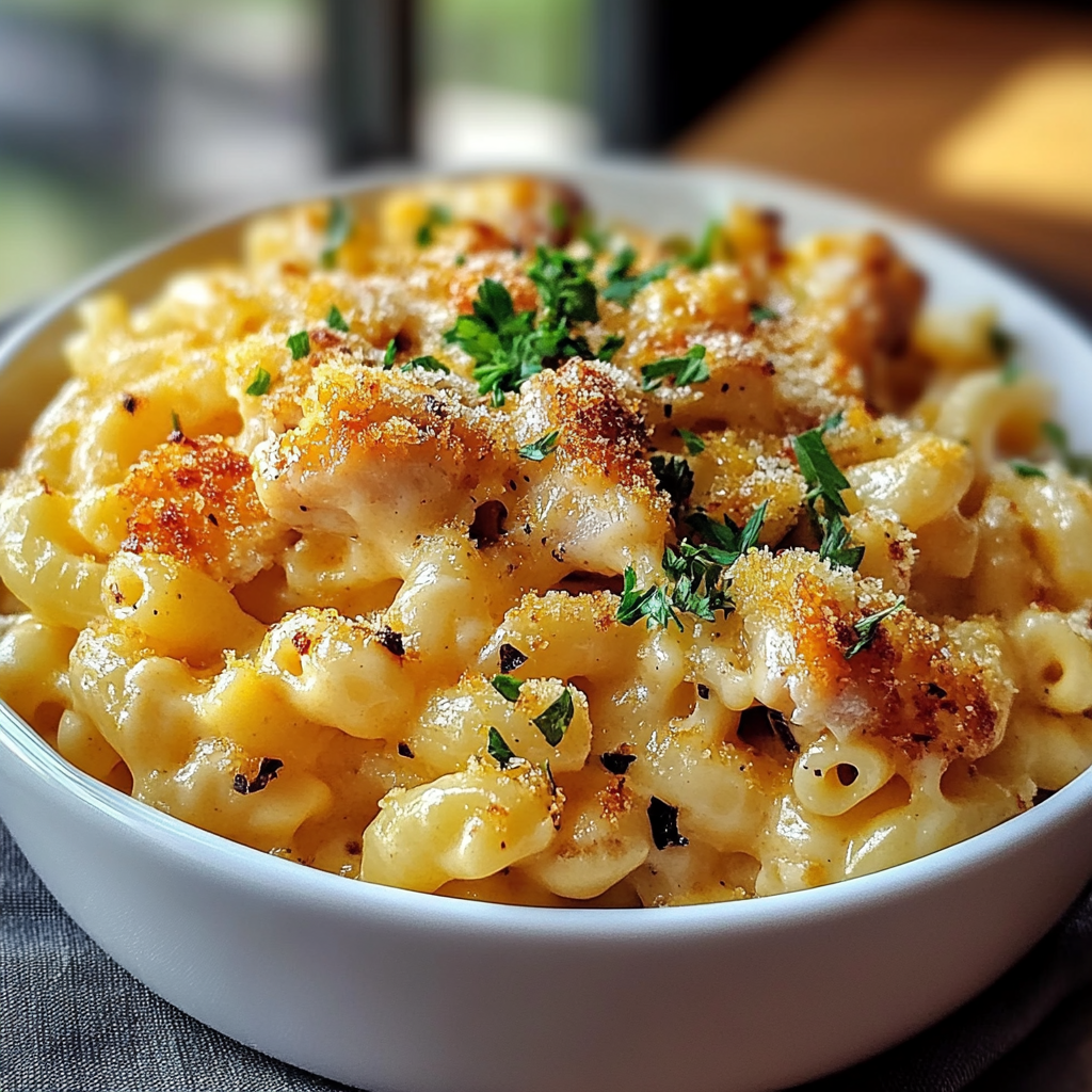 Spicy Honey Pepper Chicken Mac & Cheese