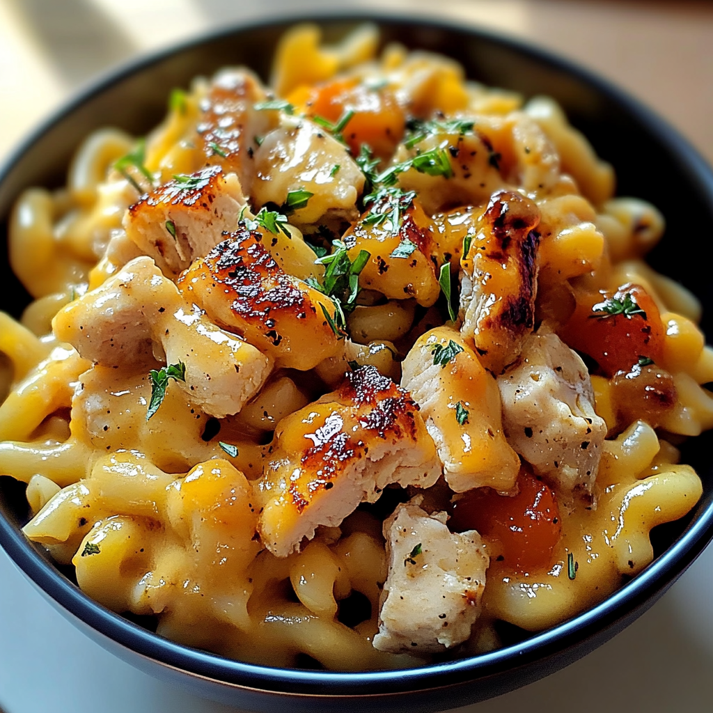 Spicy Honey Pepper Chicken Mac & Cheese