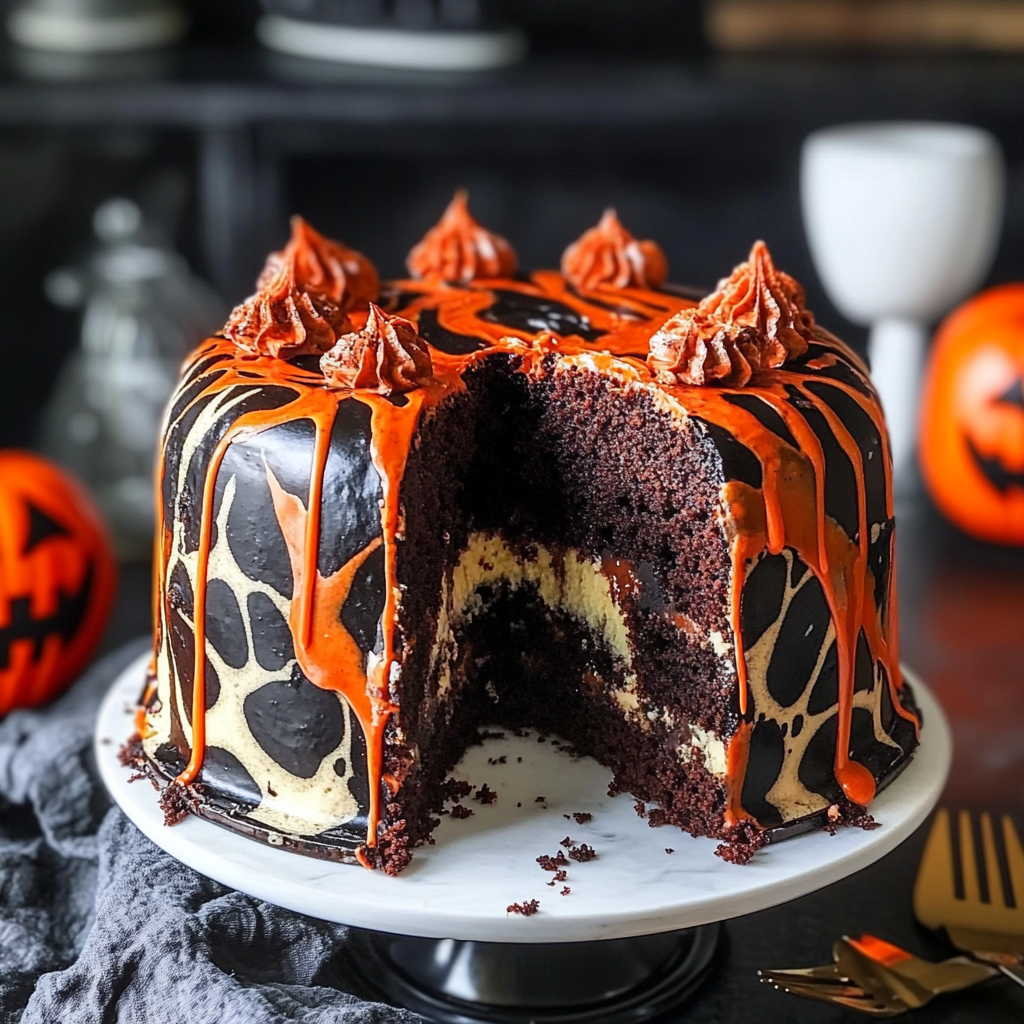 Spooky Halloween Marble Cake