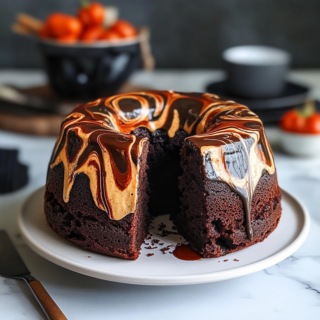 Spooky Halloween Marble Cake