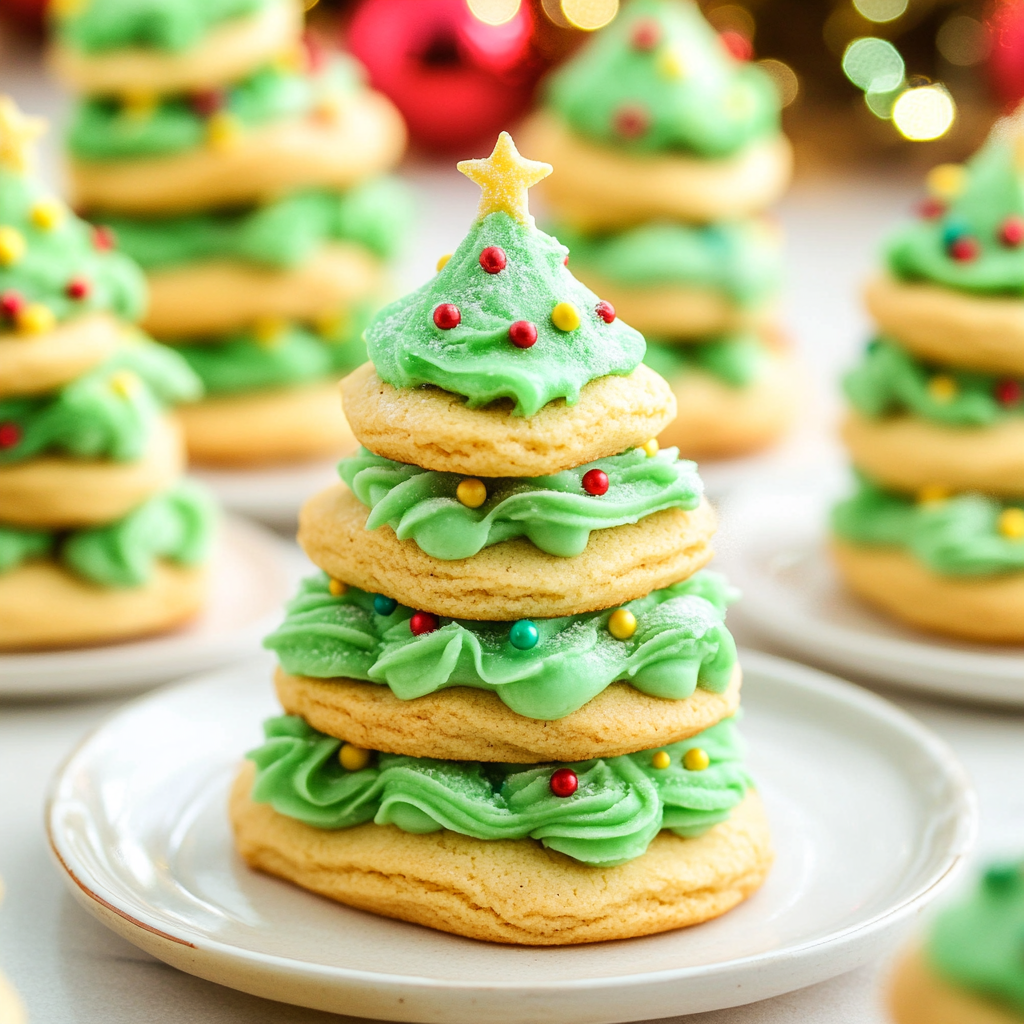 Stacked Christmas Tree Cookies